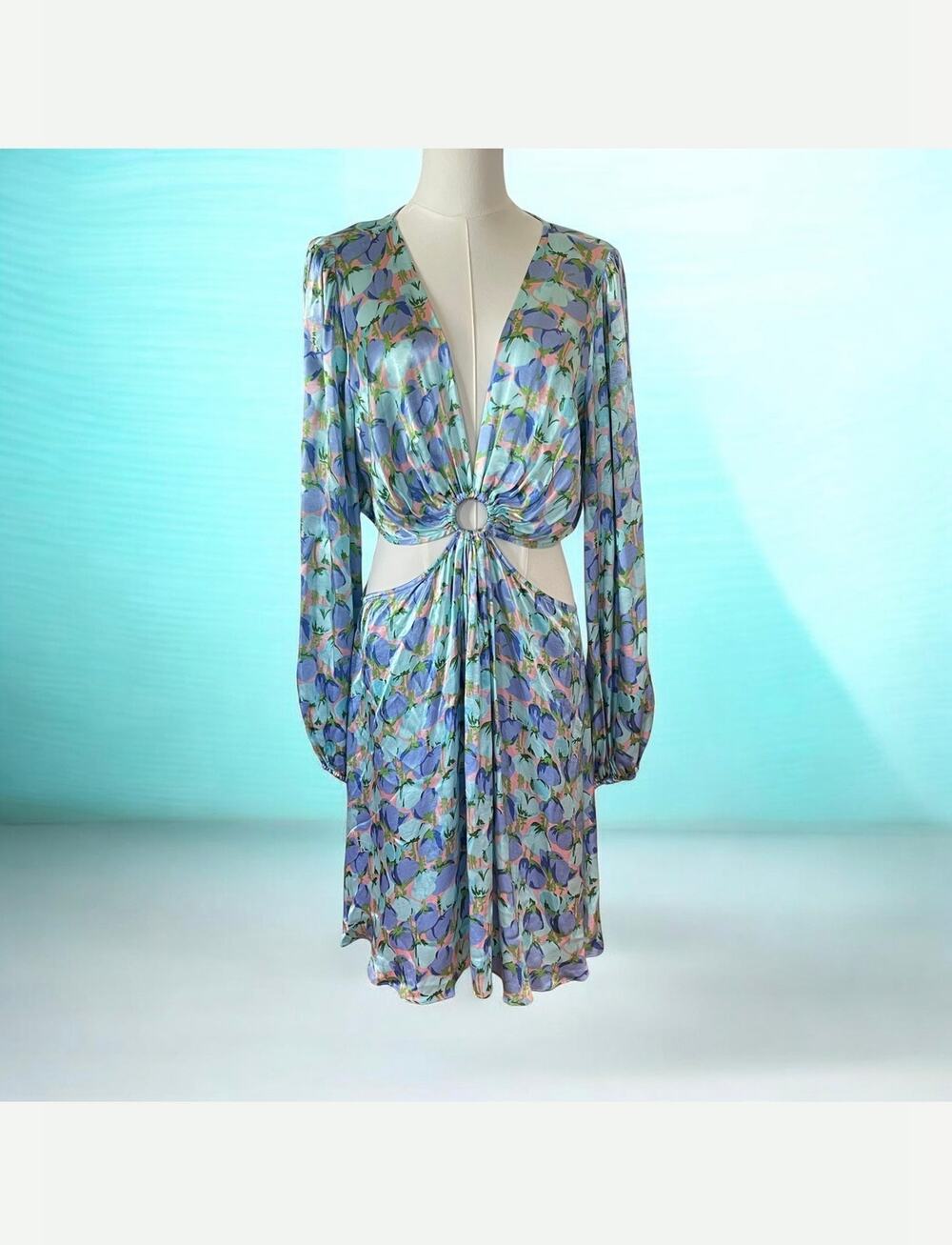 Hot Topshop cut-out floral mini dress Large